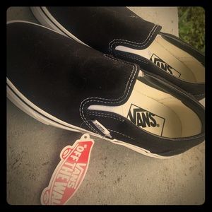 Vans classic slip on black NWT sz 6 men